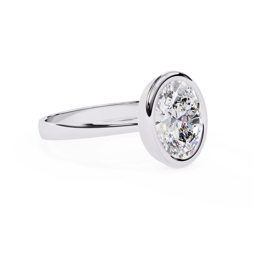 The Emily Oval Solitaire with Calliope Bezel Floating Engagement Ring