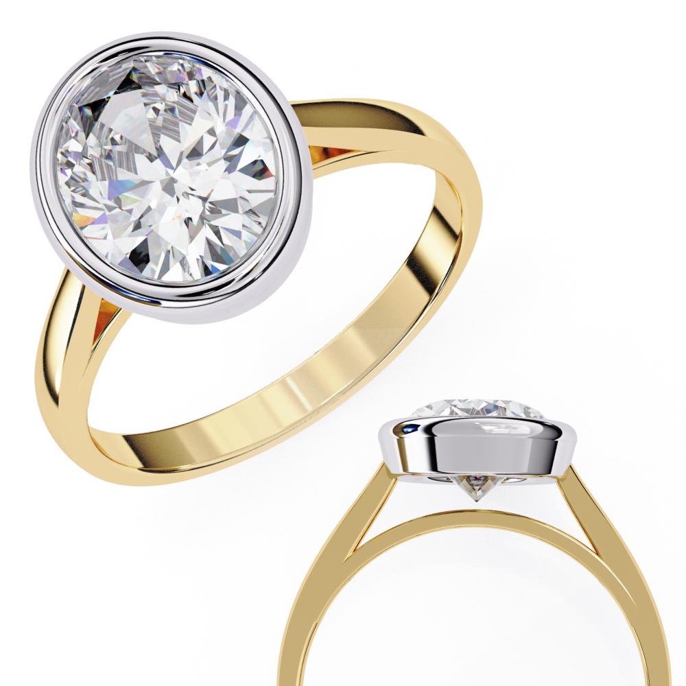 The Emily Oval Solitaire with Calliope Bezel Floating Engagement Ring