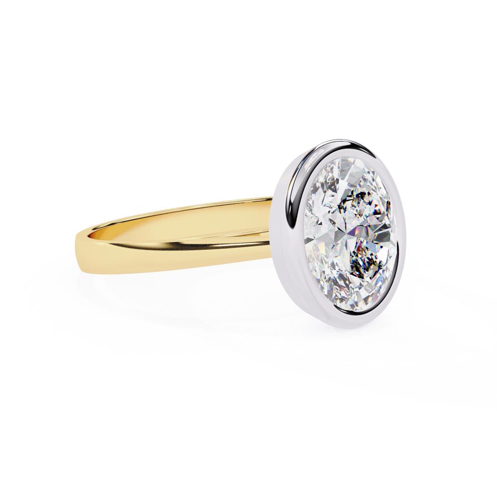 The Emily Oval Solitaire with Calliope Bezel Floating Engagement Ring