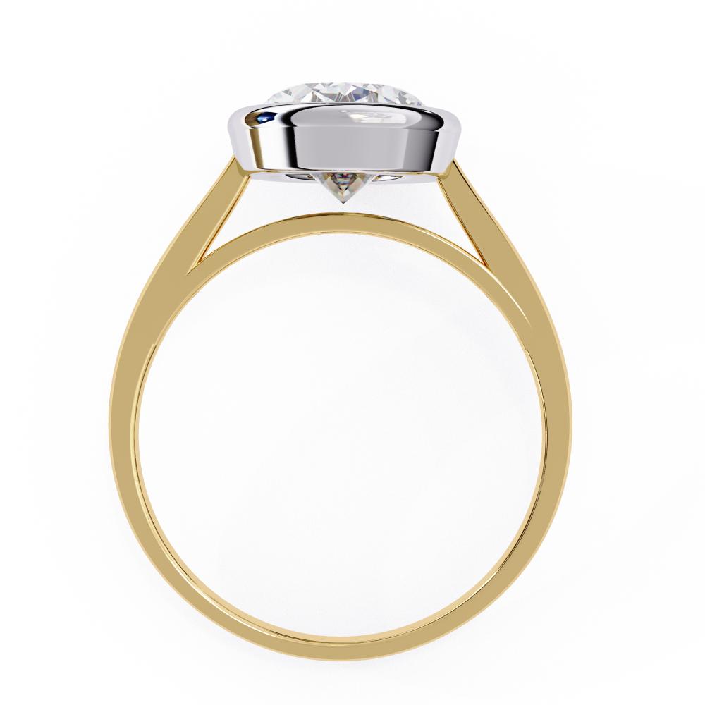 The Emily Oval Solitaire with Calliope Bezel Floating Engagement Ring