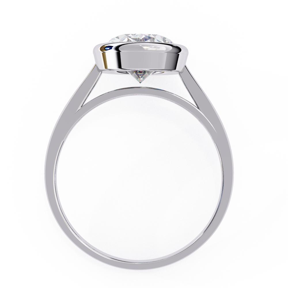 The Emily Oval Solitaire with Calliope Bezel Floating Engagement Ring
