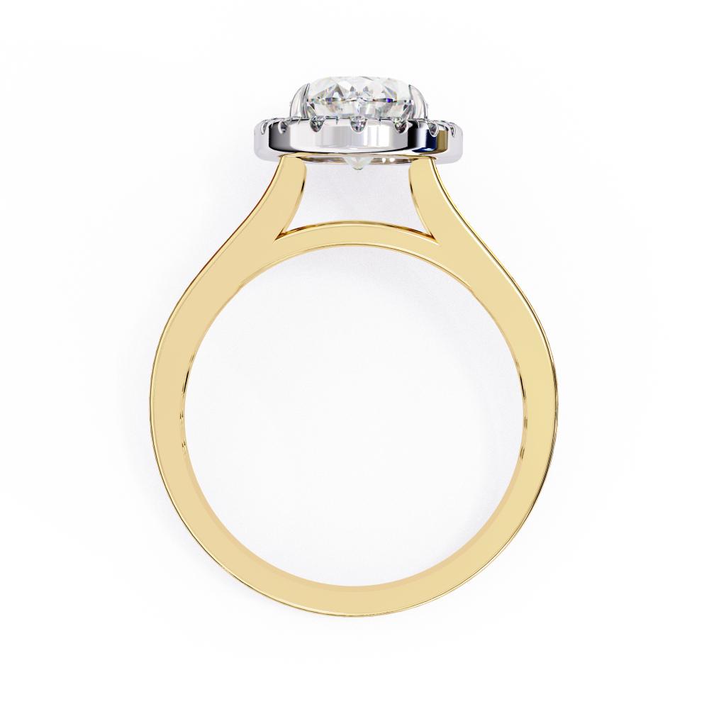 The Hanley Oval Halo with Split Shank Engagement Ring