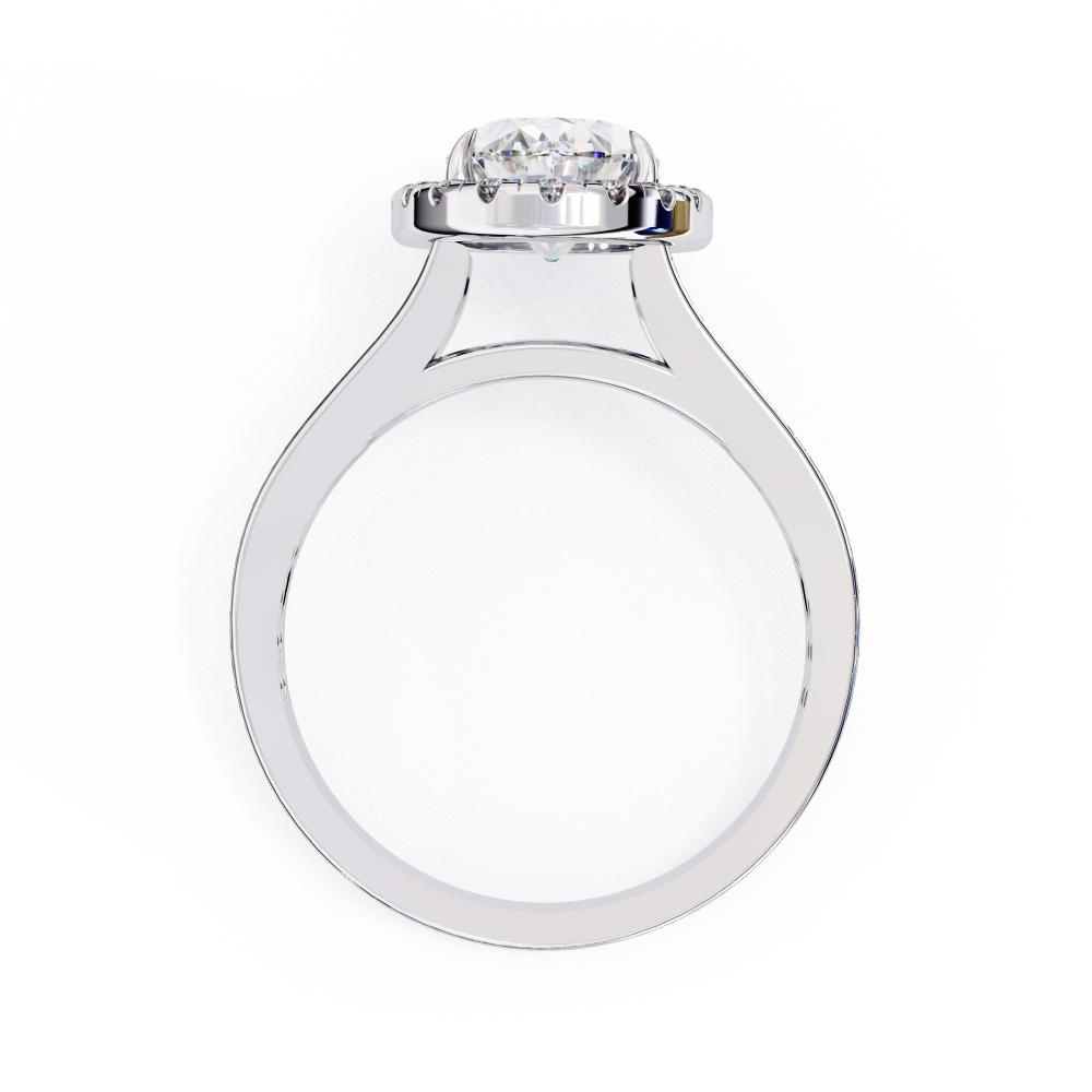 The Hanley Oval Halo with Split Shank Engagement Ring