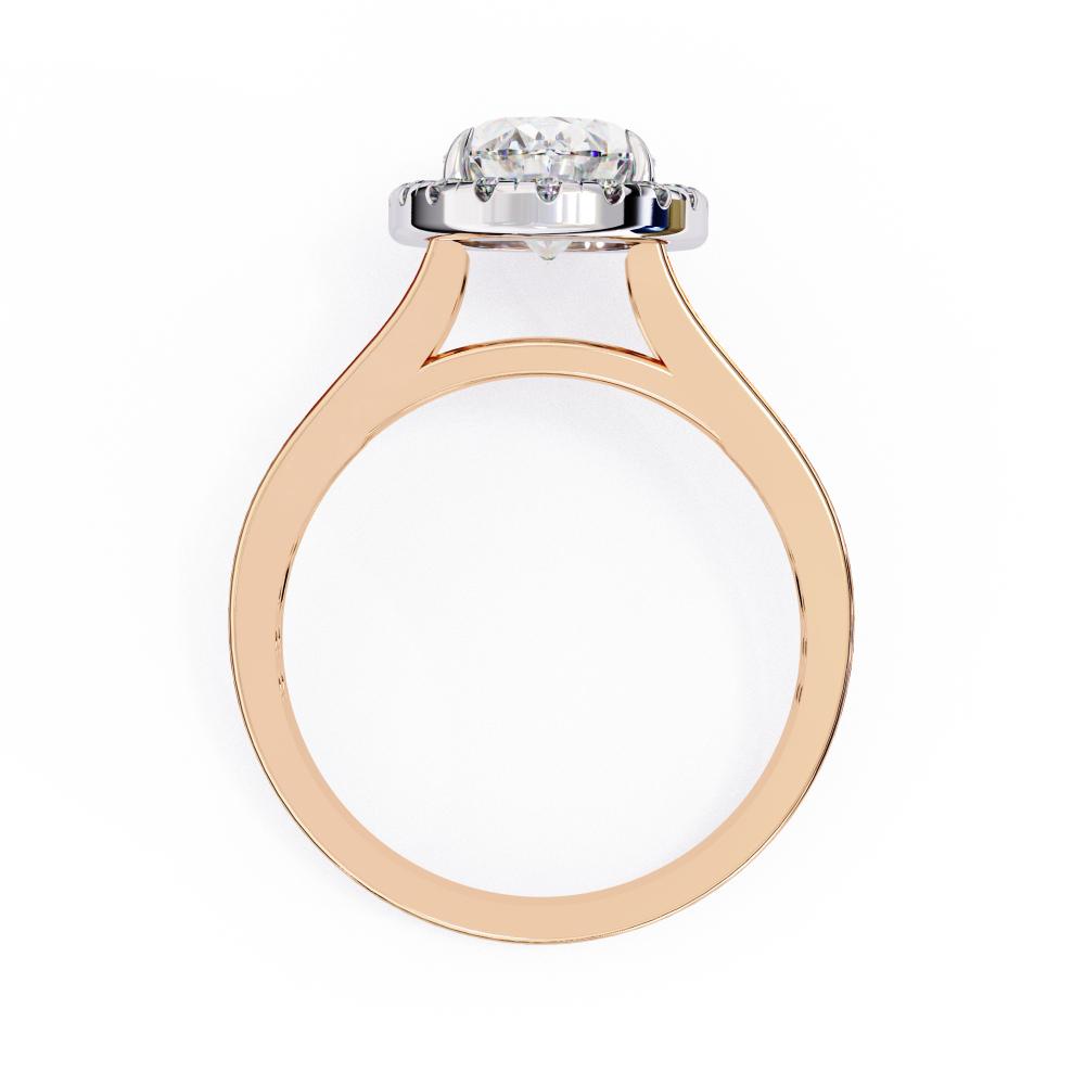 The Hanley Oval Halo with Split Shank Engagement Ring