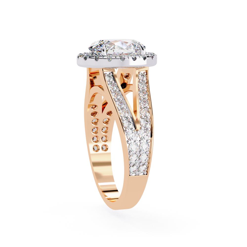 The Hanley Oval Halo with Split Shank Engagement Ring