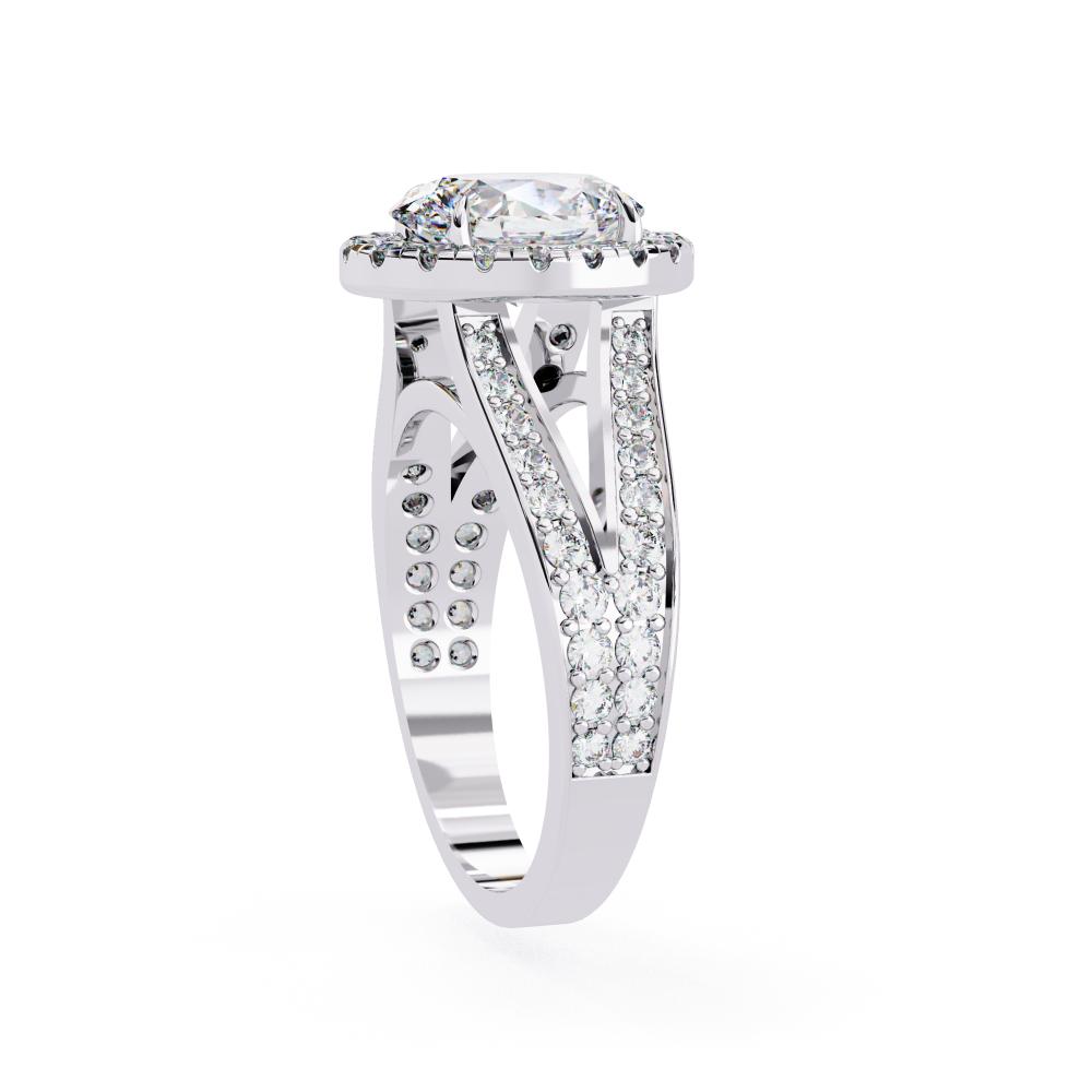 The Hanley Oval Halo with Split Shank Engagement Ring