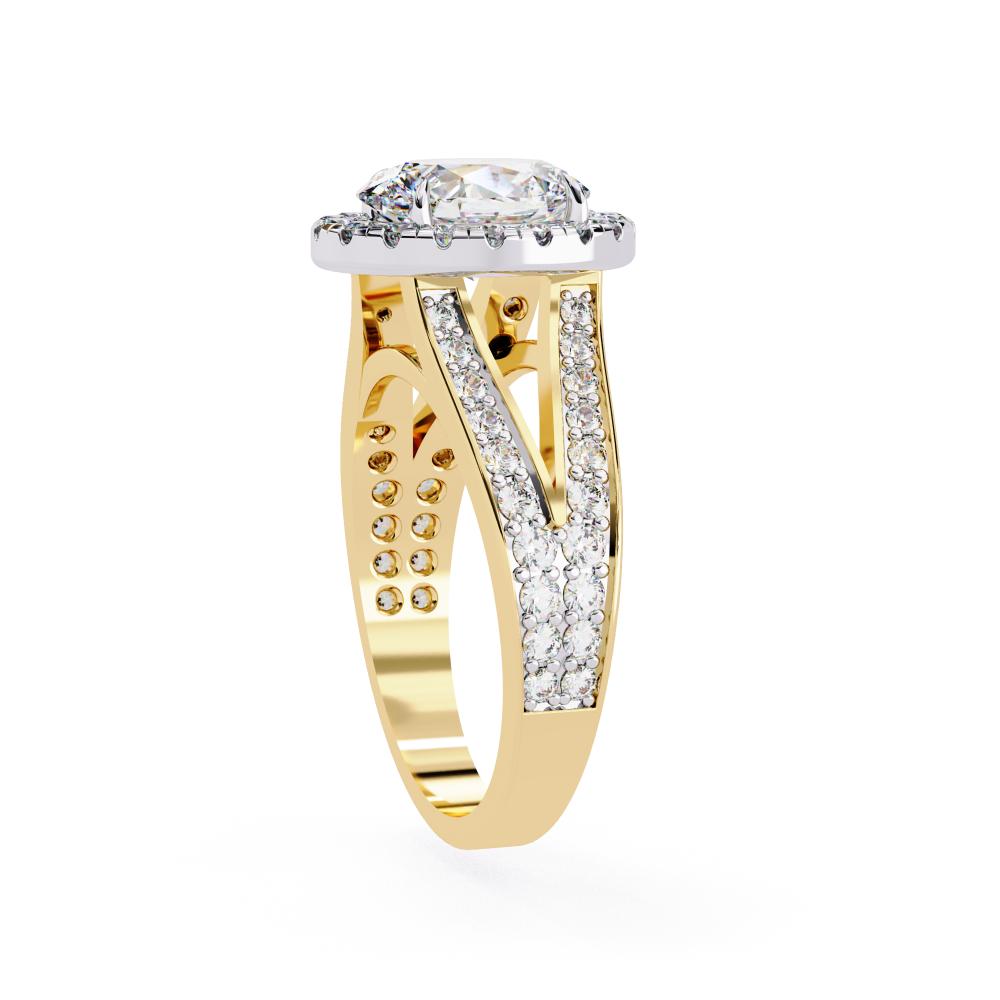 The Hanley Oval Halo with Split Shank Engagement Ring