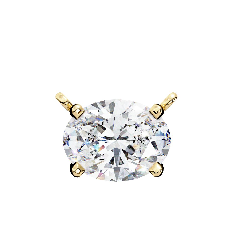 The Layla Oval Solitaire Pendant With Chain