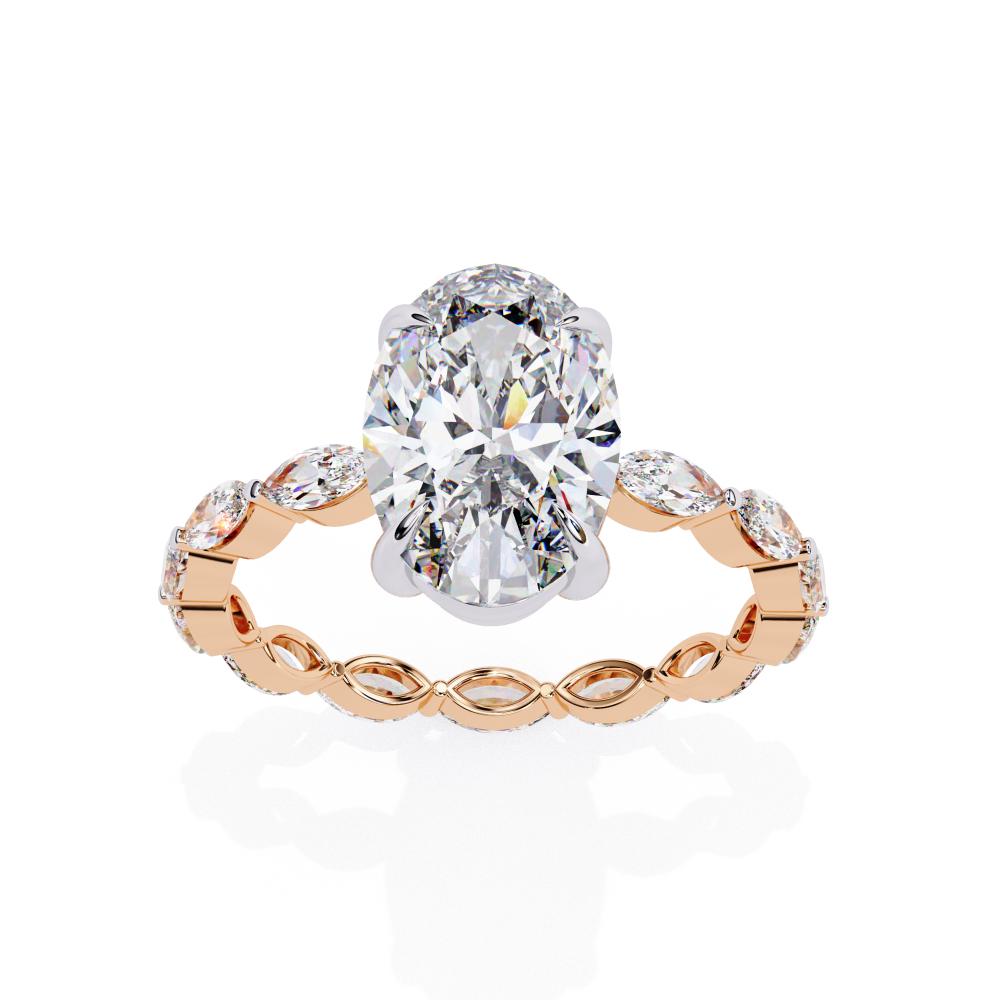 The Draney Oval Solitaire with Full Eternity Engagement Ring