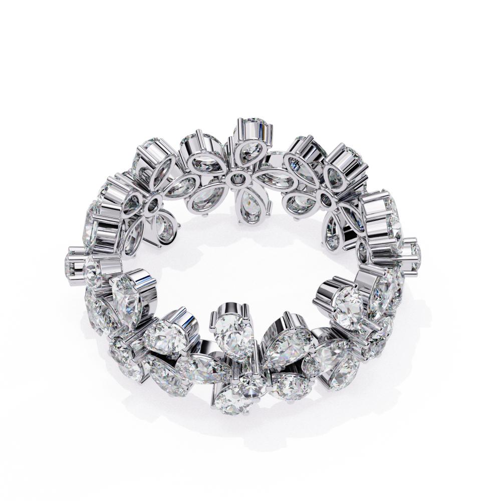 The Lachian Flower Style Full Eternity Wedding Band