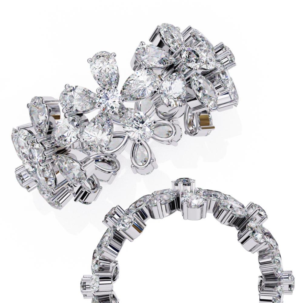 The Lachian Flower Style Full Eternity Wedding Band