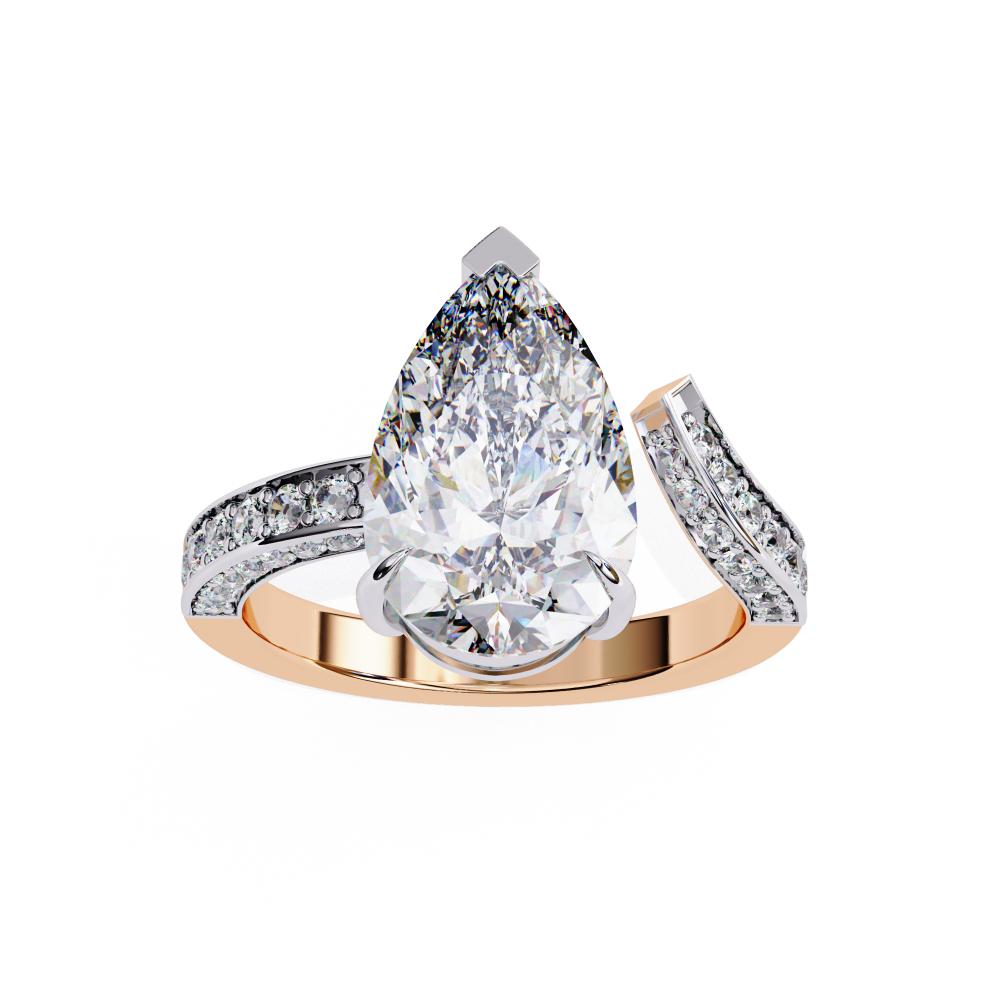 The Kirby Pear One Site Open With Micro Pave Band Engagement Ring