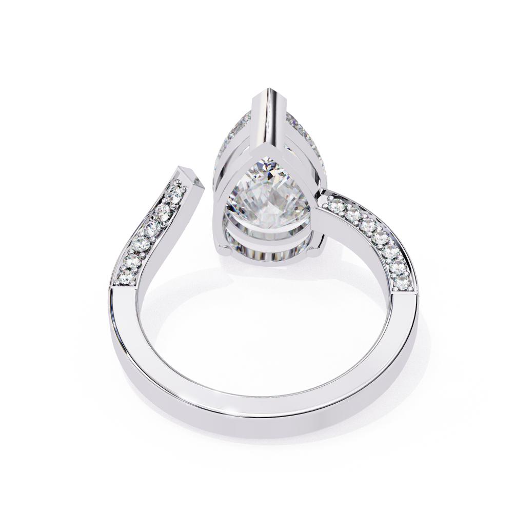 The Kirby Pear One Site Open With Micro Pave Band Engagement Ring