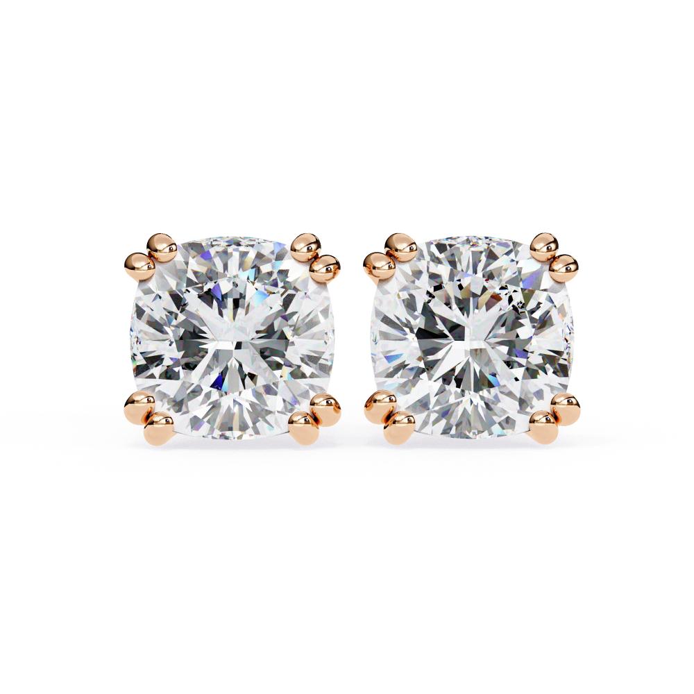 The Patricia Cushion Double Claw Prong Stud Earrings