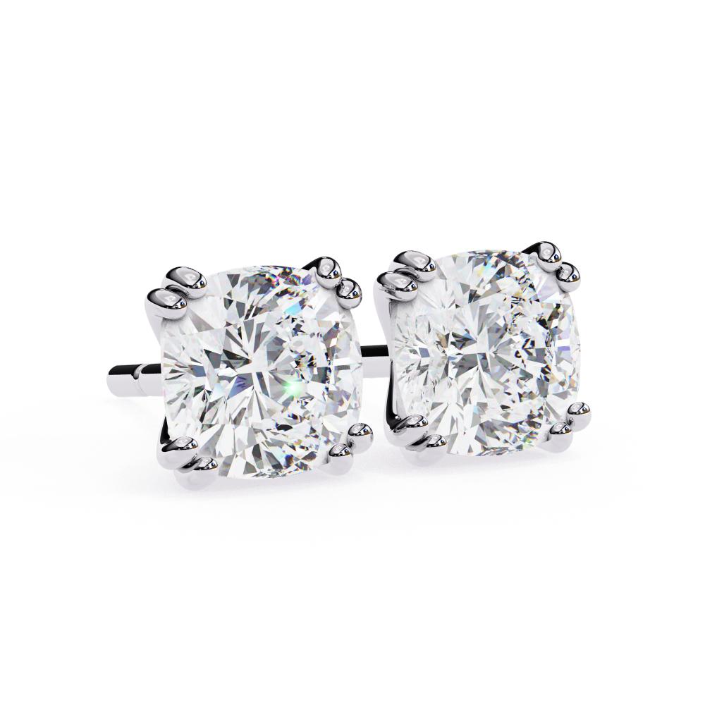 The Patricia Cushion Double Claw Prong Stud Earrings