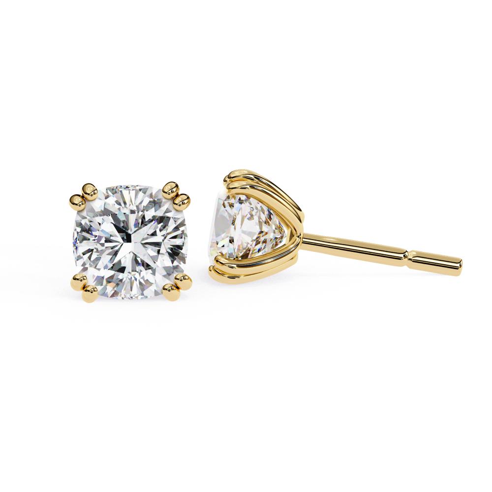 The Patricia Cushion Double Claw Prong Stud Earrings