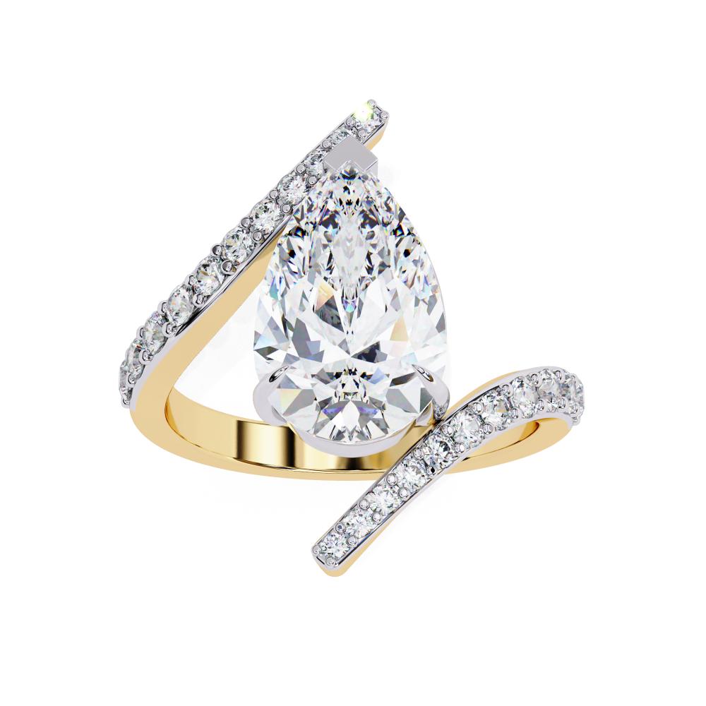 The Victoria Pear Bypass Engagement Ring