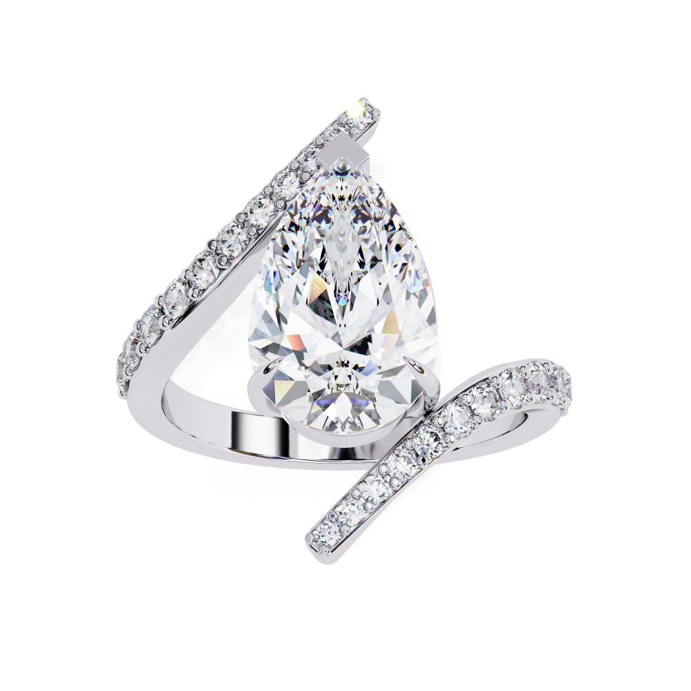 The Victoria Pear Bypass Engagement Ring