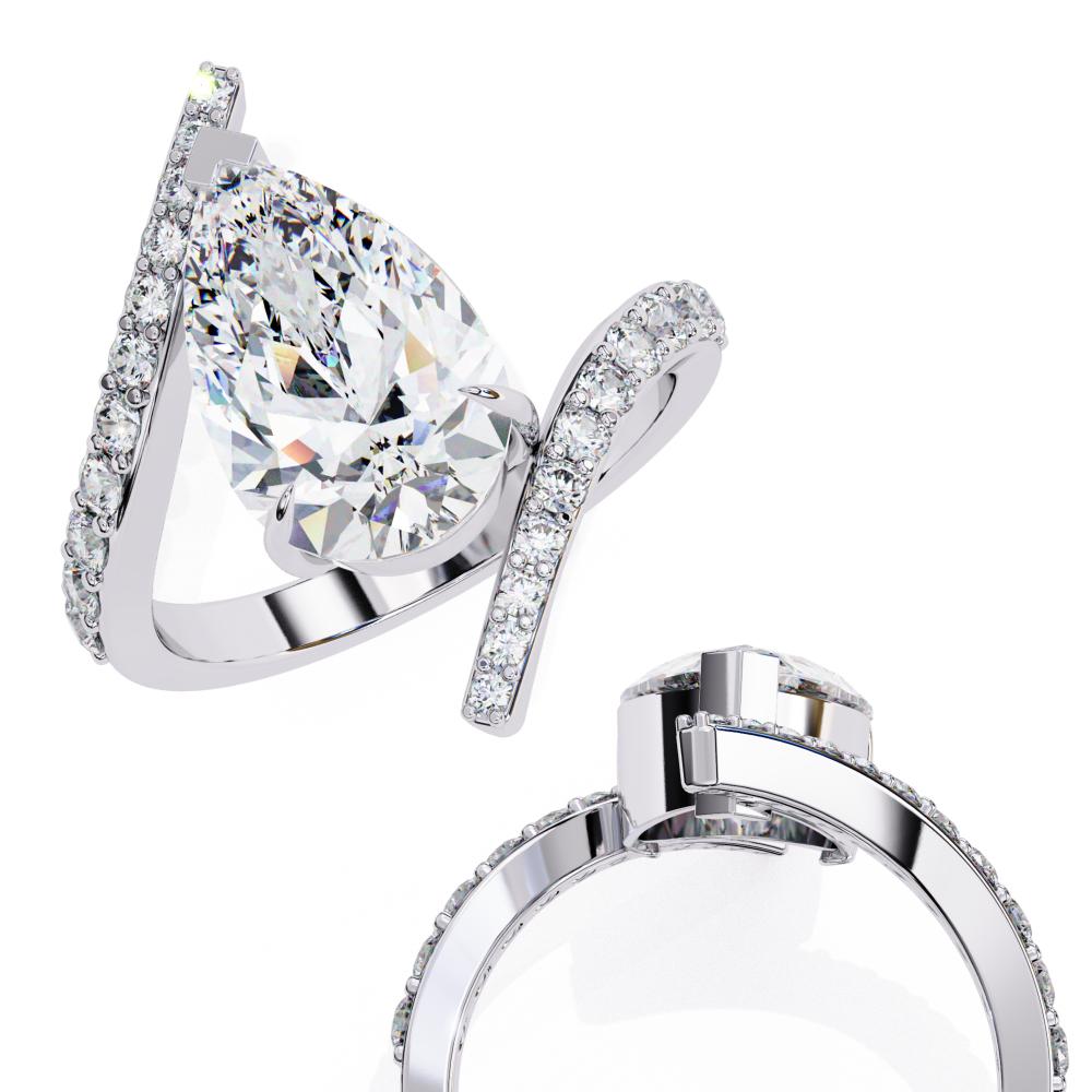 The Victoria Pear Bypass Engagement Ring