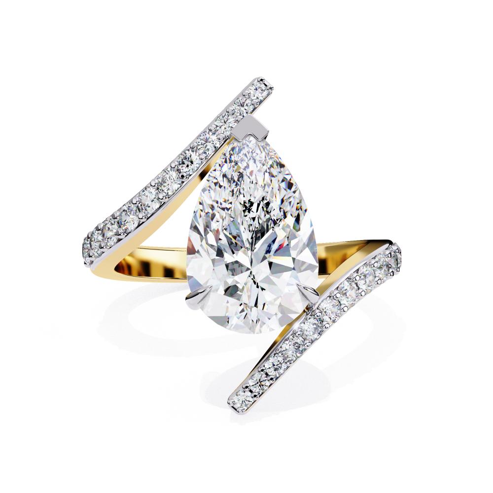 The Victoria Pear Bypass Engagement Ring