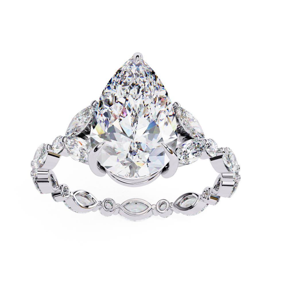 The Bryan Pear Accent Stone with Full Eternity Engagement Ring