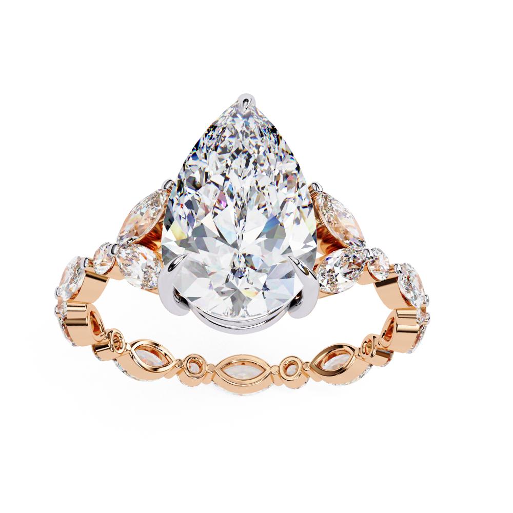 The Bryan Pear Accent Stone with Full Eternity Engagement Ring