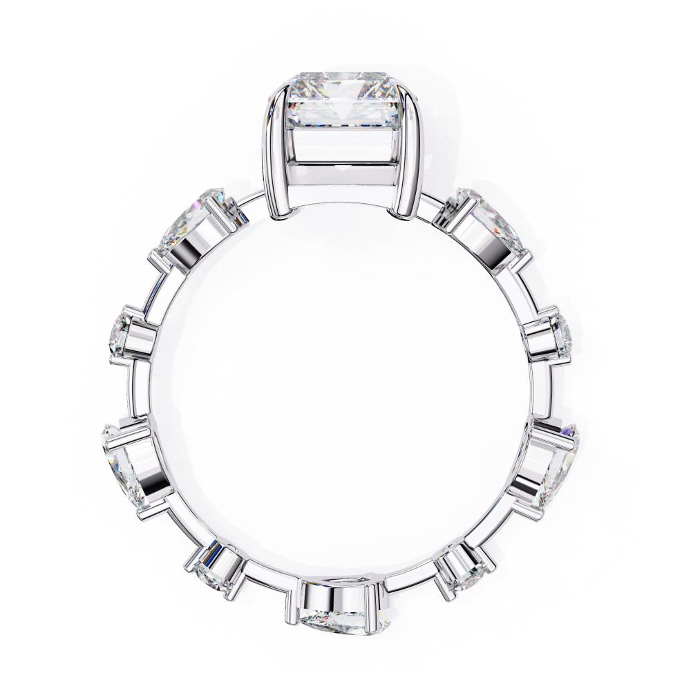 The Amelia Radiant Solitaire with Antique Band Engagement Ring