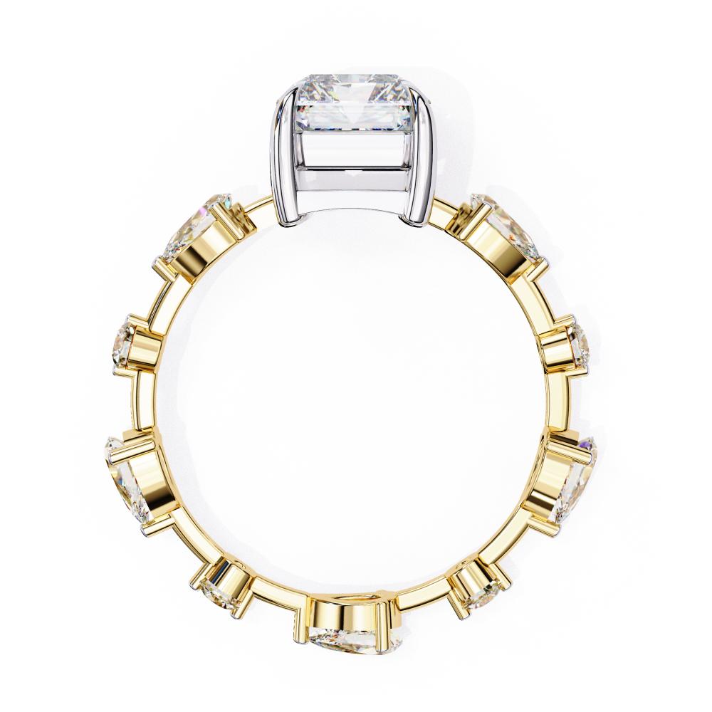 The Amelia Radiant Solitaire with Antique Band Engagement Ring