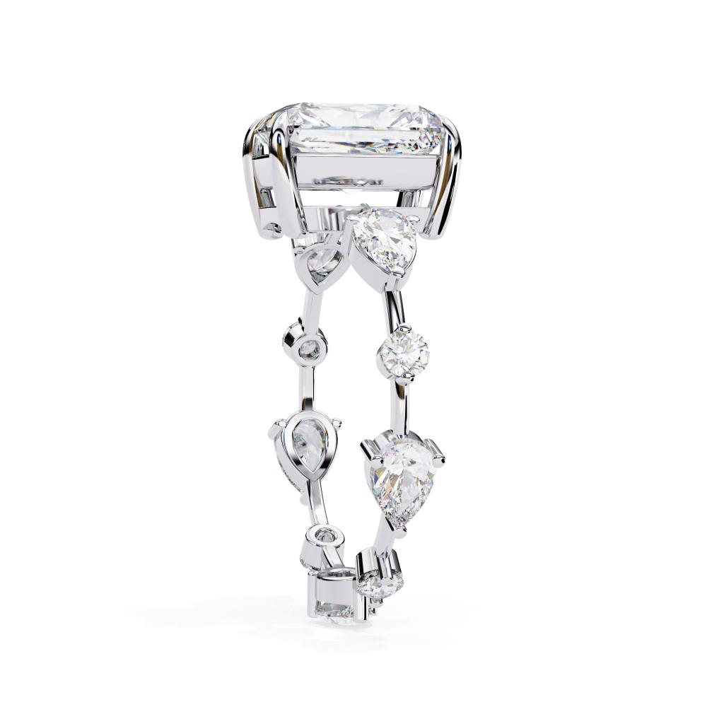 The Amelia Radiant Solitaire with Antique Band Engagement Ring