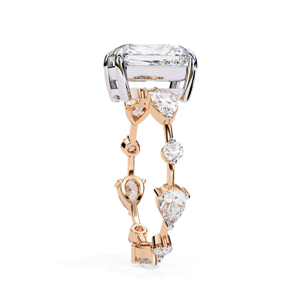 The Amelia Radiant Solitaire with Antique Band Engagement Ring