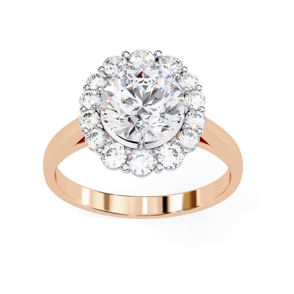 The Evans Round Halo with Cathedral Engagement Ring