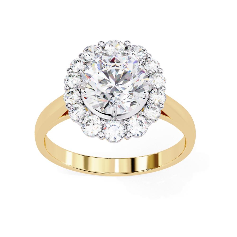The Evans Round Halo with Cathedral Engagement Ring