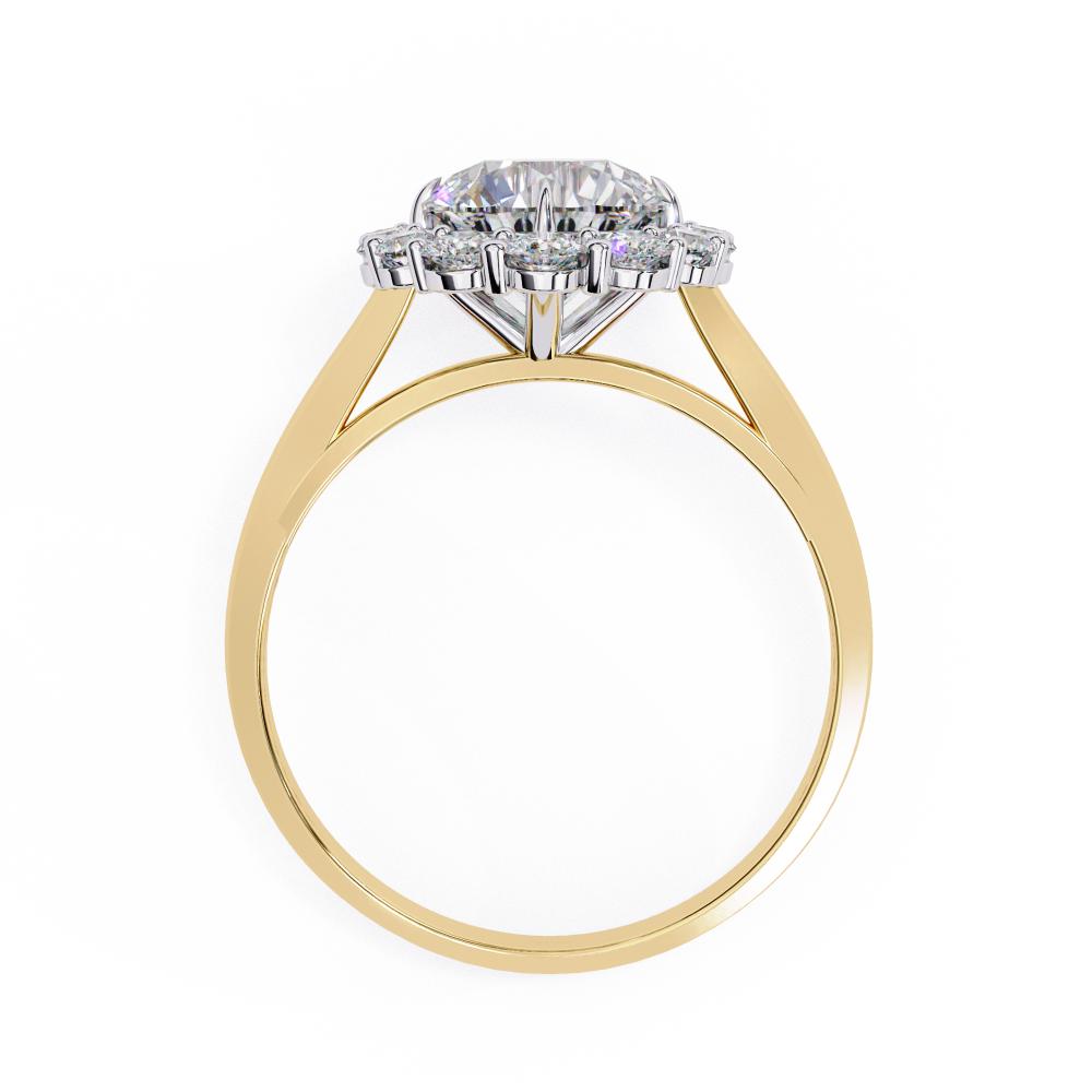 The Evans Round Halo with Cathedral Engagement Ring