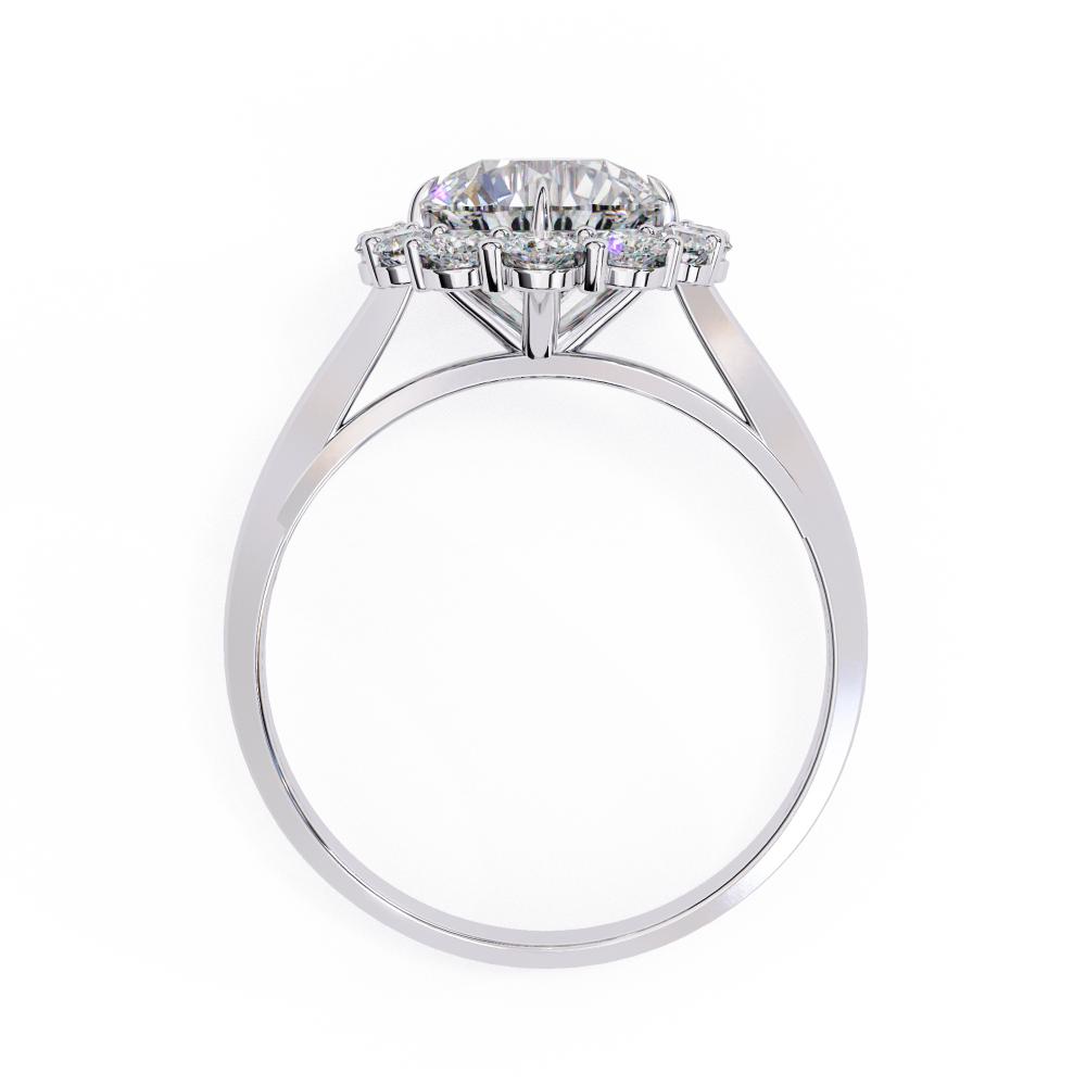 The Evans Round Halo with Cathedral Engagement Ring