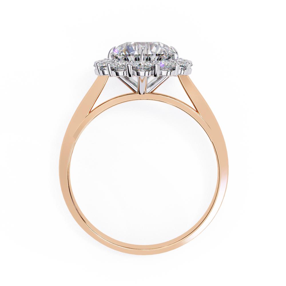 The Evans Round Halo with Cathedral Engagement Ring