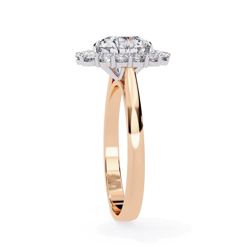 The Evans Round Halo with Cathedral Engagement Ring