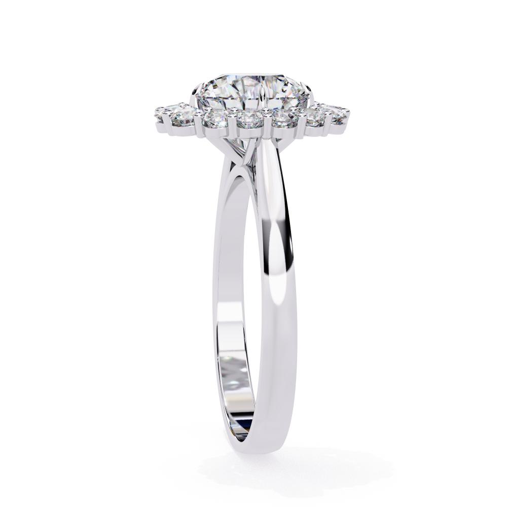 The Evans Round Halo with Cathedral Engagement Ring