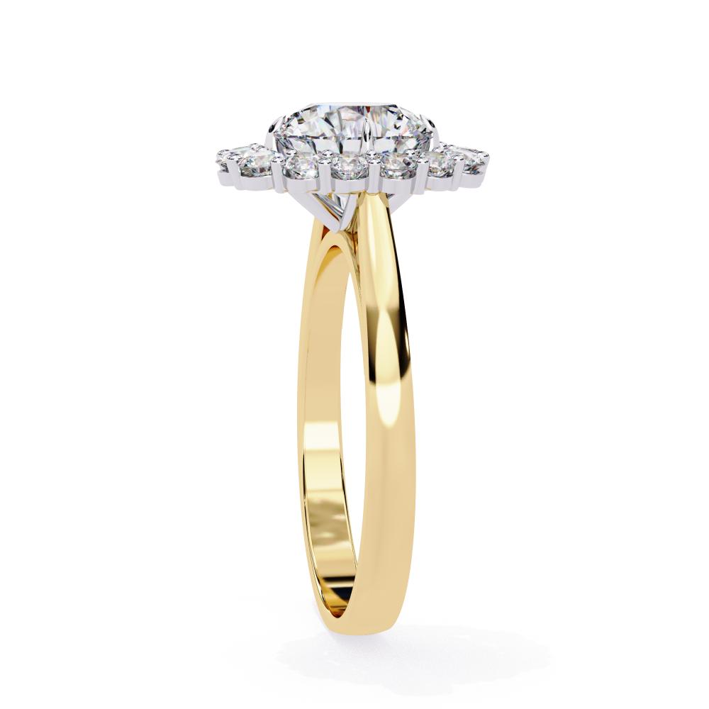 The Evans Round Halo with Cathedral Engagement Ring