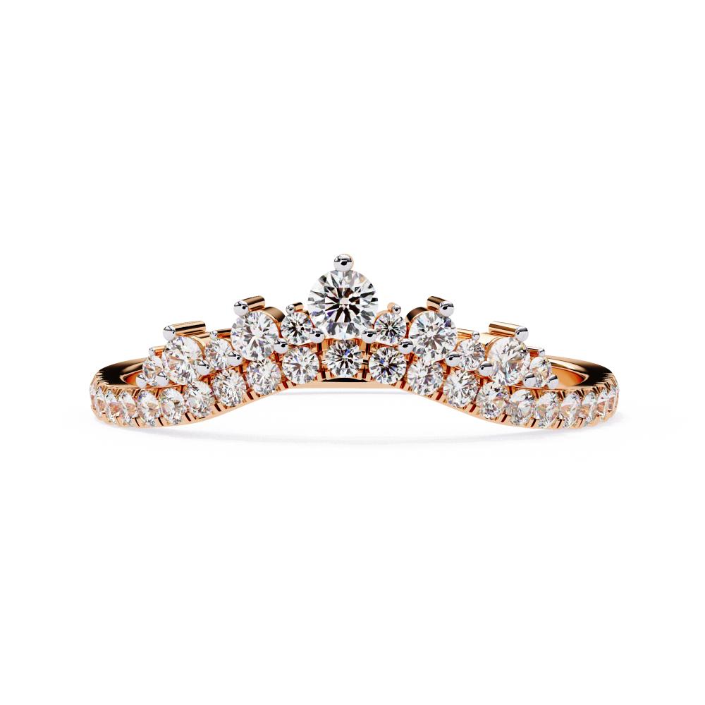 The Kelsey Chevron Crown Diamond Wedding Band