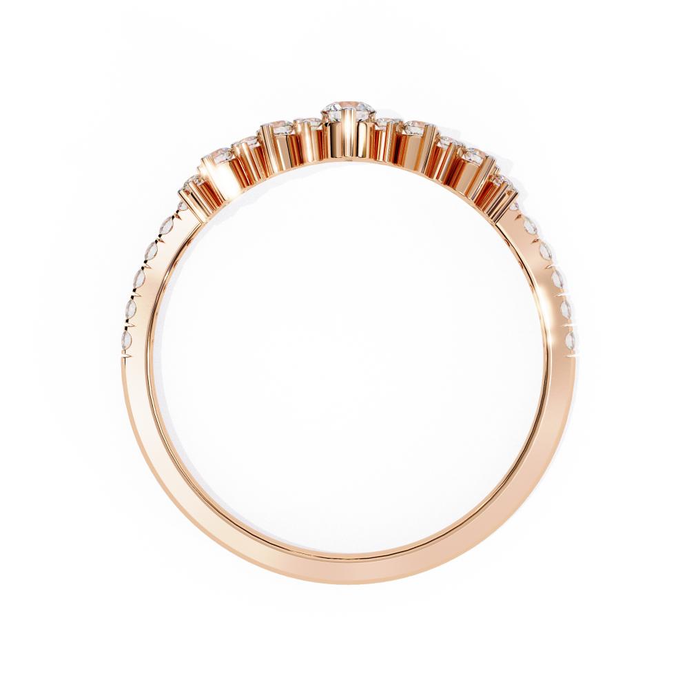 The Kelsey Chevron Crown Diamond Wedding Band