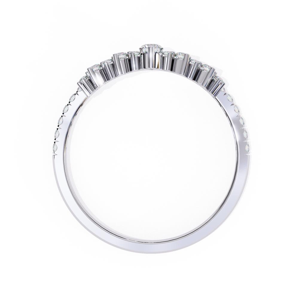 The Kelsey Chevron Crown Diamond Wedding Band