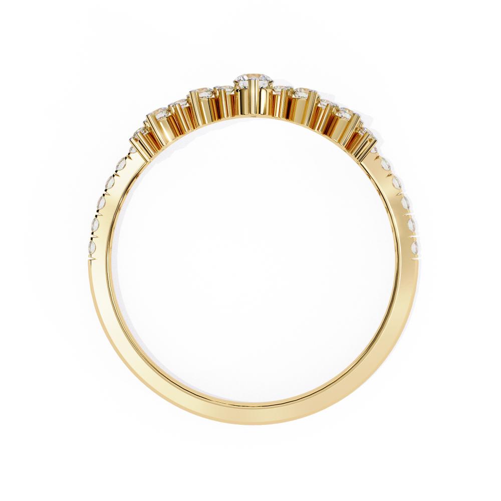 The Kelsey Chevron Crown Diamond Wedding Band