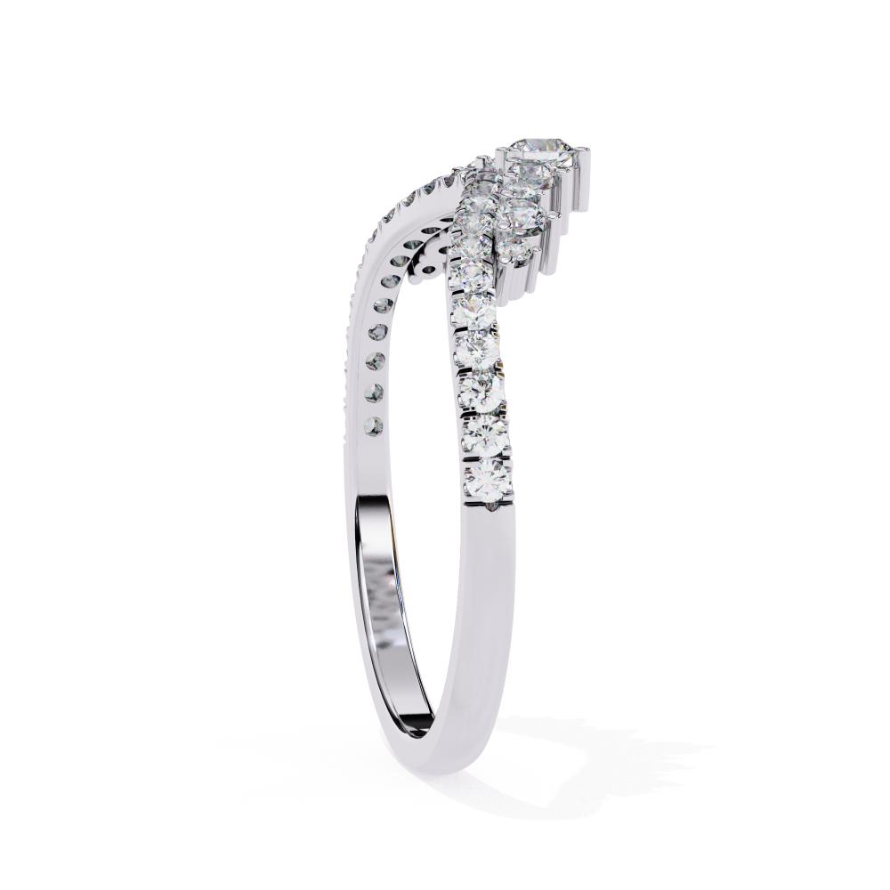 The Kelsey Chevron Crown Diamond Wedding Band