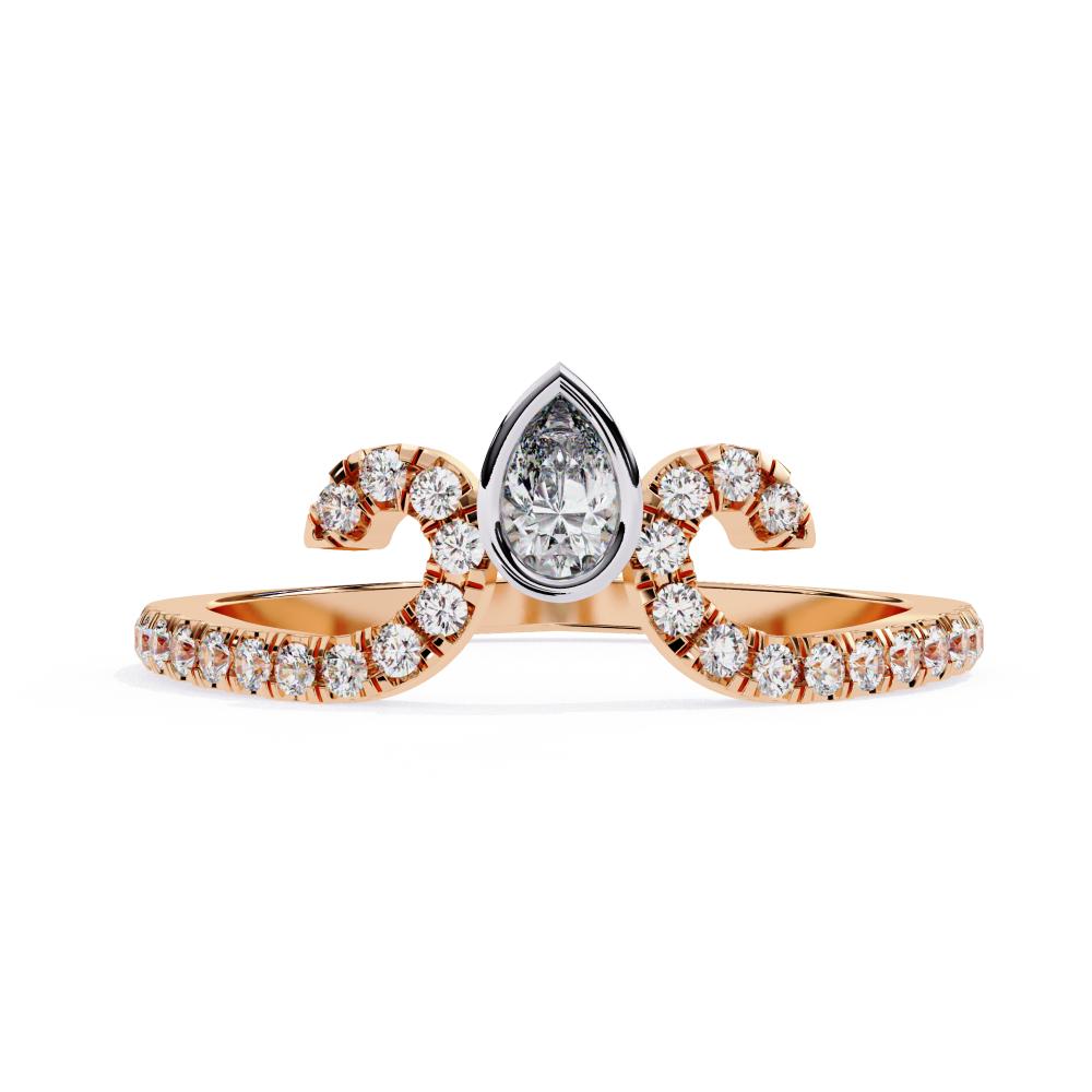 The Chocron Pear Vintage Chevron Engagement Ring