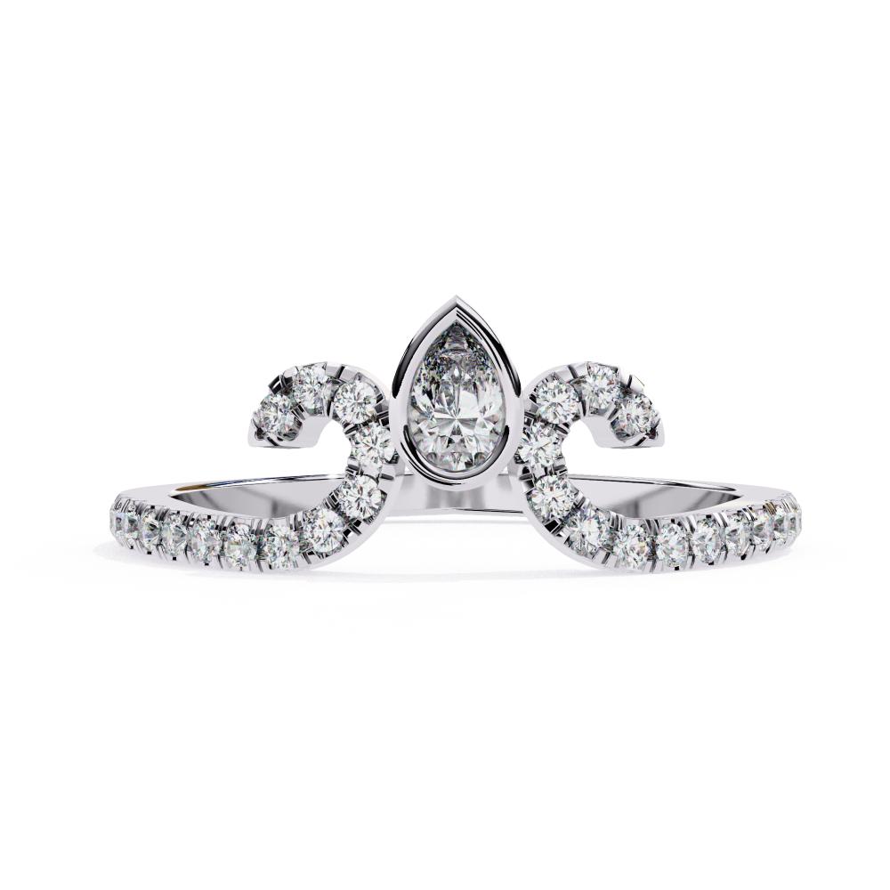 The Chocron Pear Vintage Chevron Engagement Ring