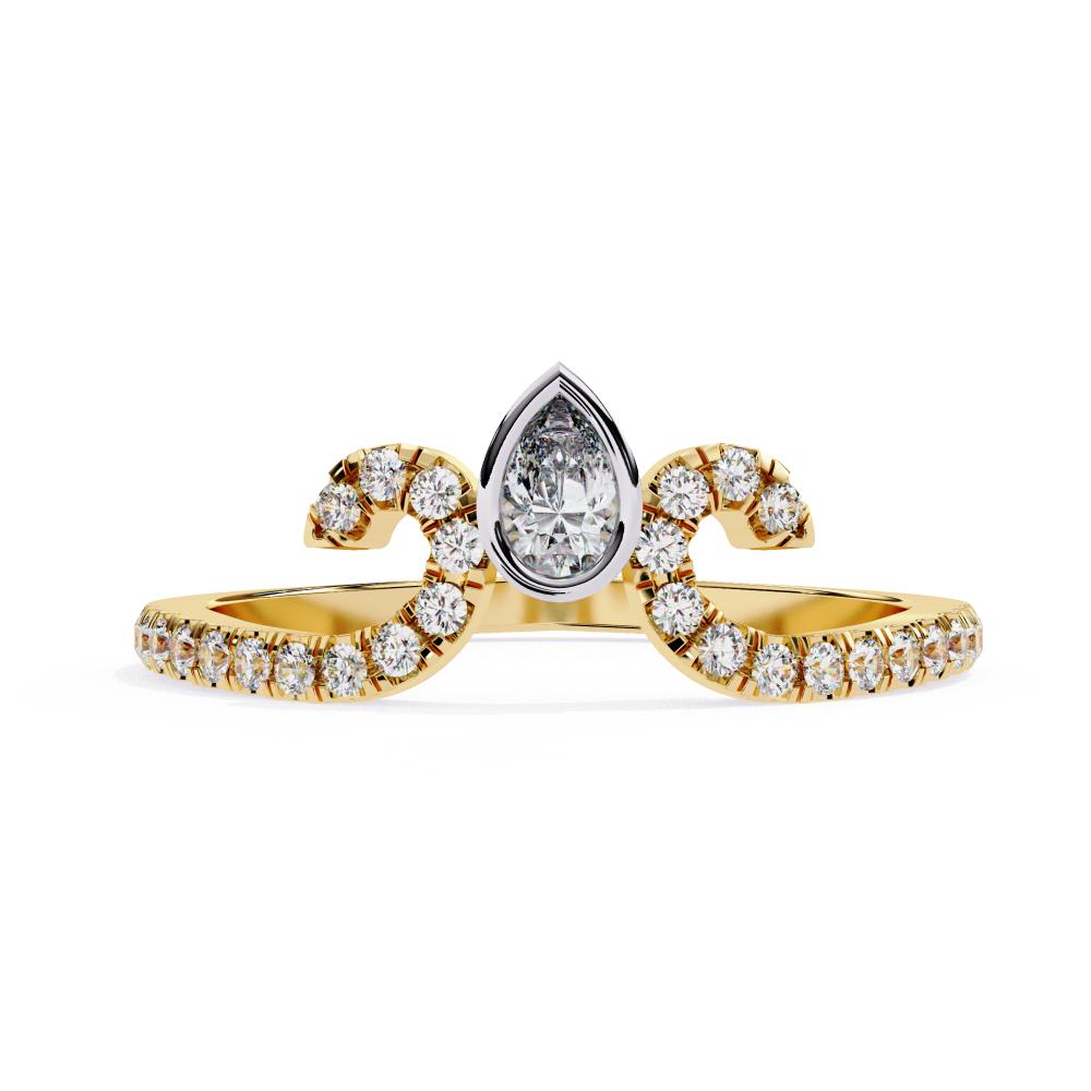 The Chocron Pear Vintage Chevron Engagement Ring