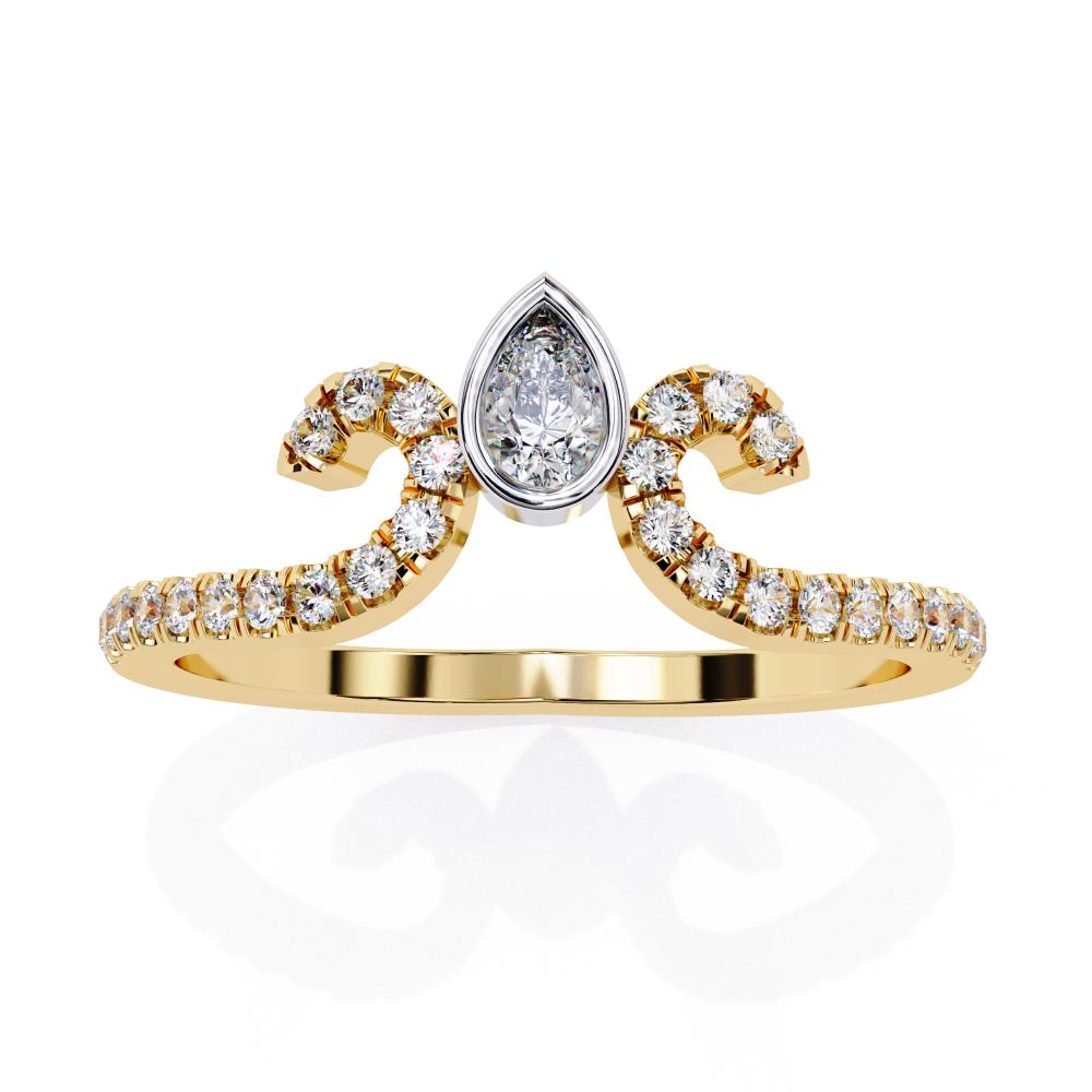 The Chocron Pear Vintage Chevron Engagement Ring