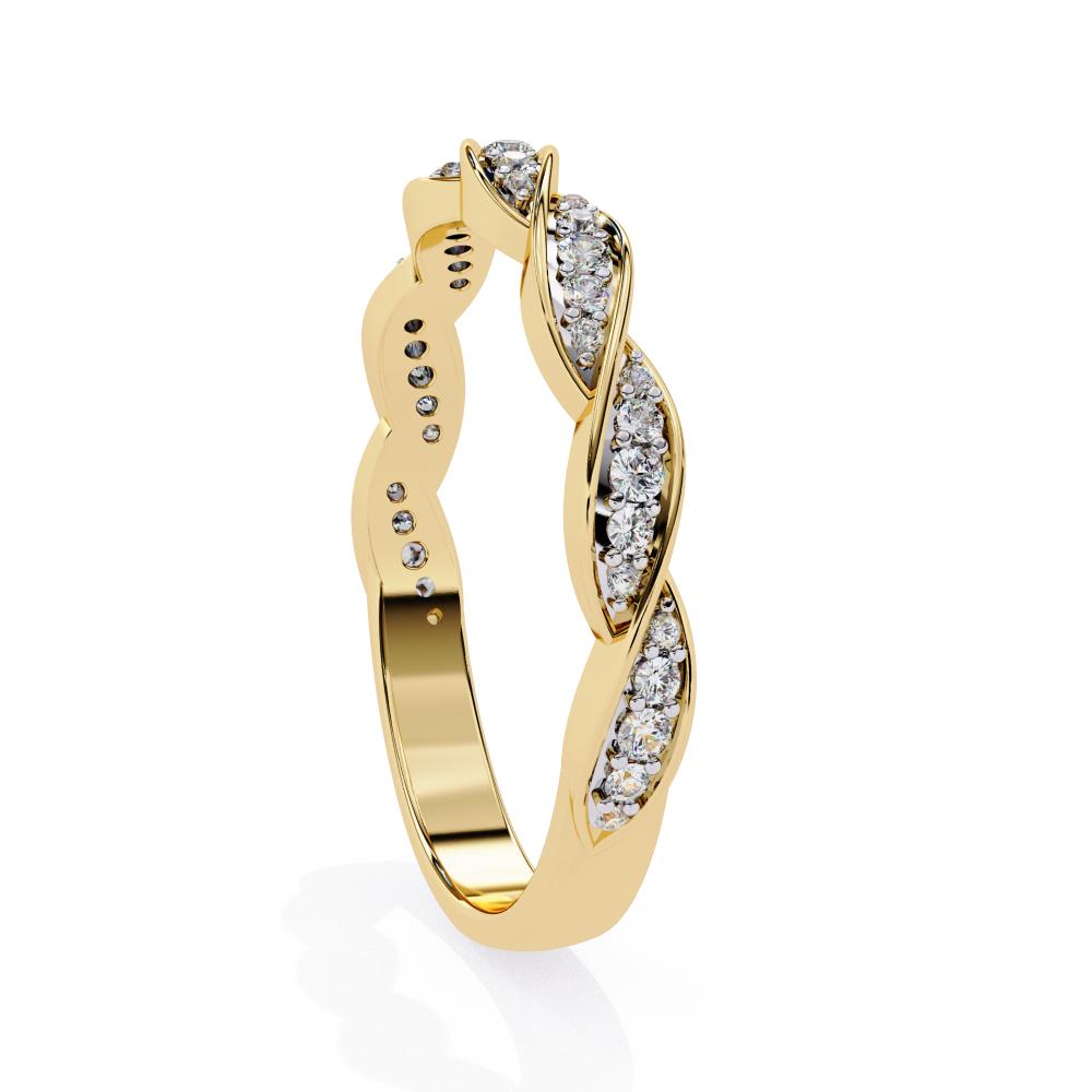 The Stephanie Multi Stone Dainty Twisted Wedding Band