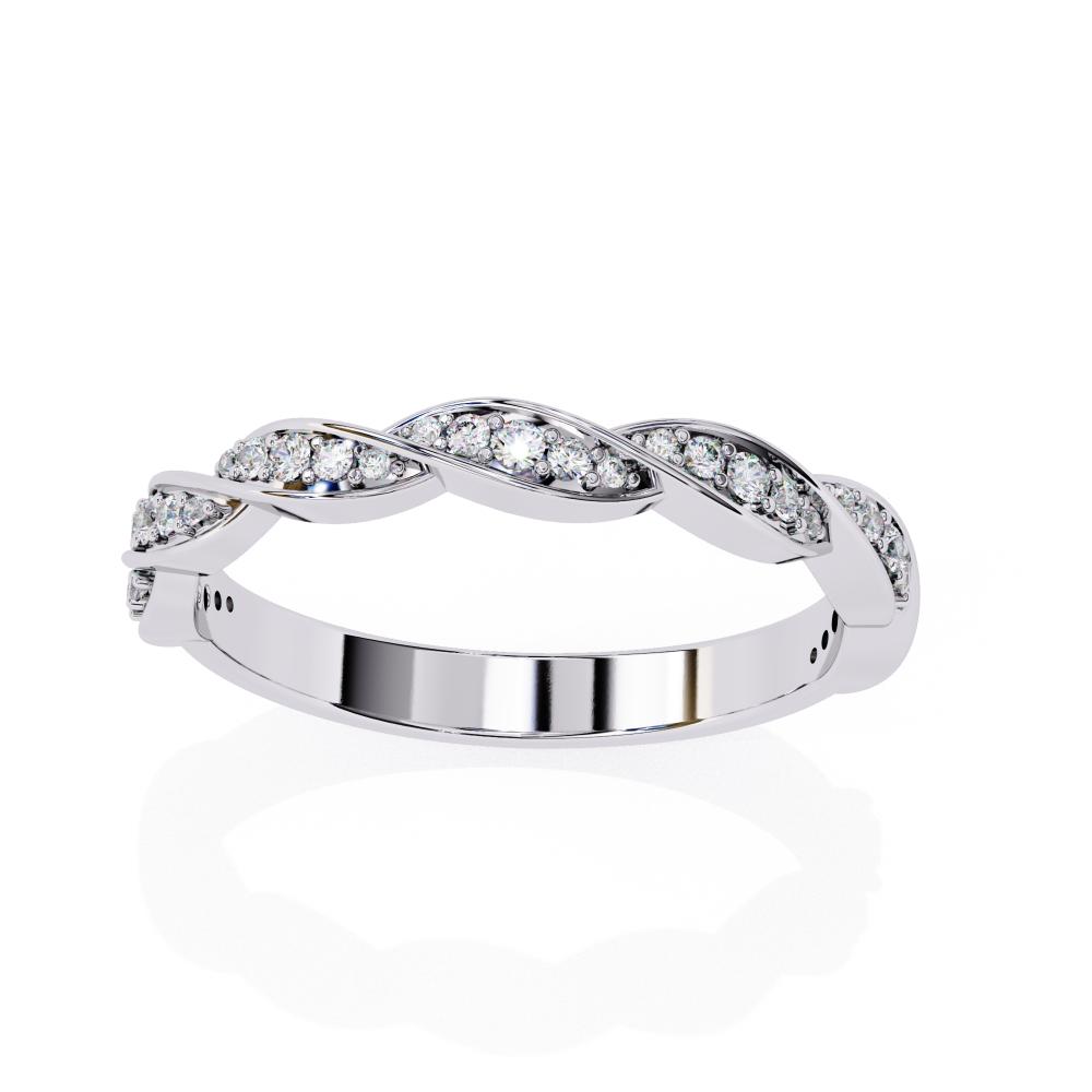 The Stephanie Multi Stone Dainty Twisted Wedding Band