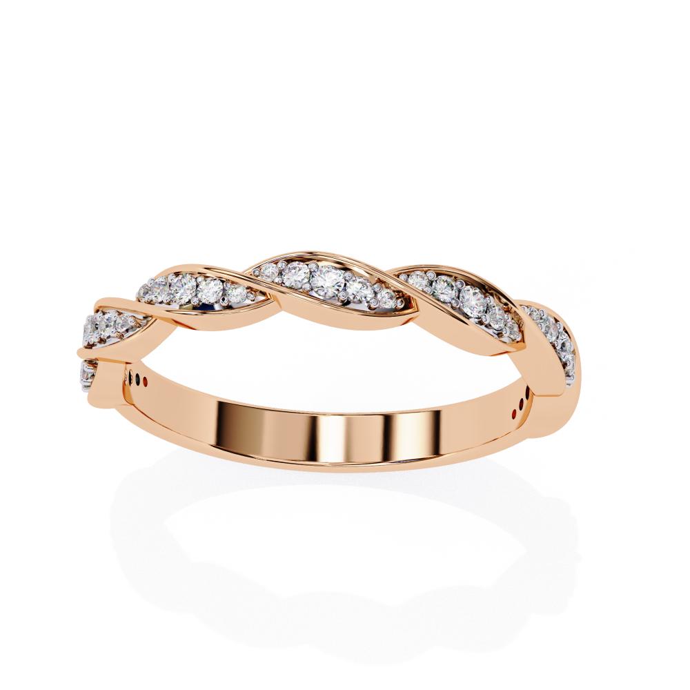 The Stephanie Multi Stone Dainty Twisted Wedding Band